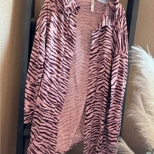 LuLaRoe Pink Zebra Print Cardigan
